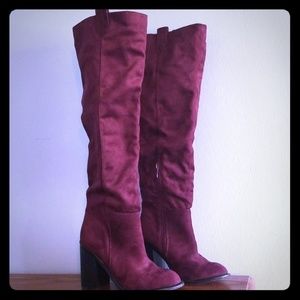 Final Offer!! Very Volatile Faux Suede Boots Size 7 Merlot
